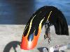 Custom Harley front fender - mouse over fender tape out, custom painting, flames
