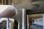 visor welded in place, and leaded smooth